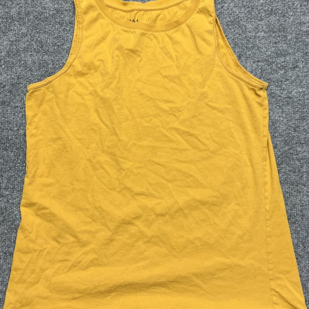 Pact Tank Top Womens Medium Yellow Organic Cotton A-Line Long Casual
